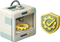 Industriel 3D printer fremstiller tandhjul med kvalitetssikring og godkendt produktion